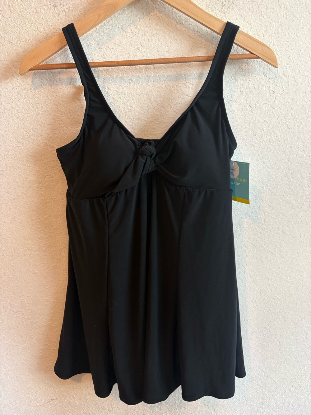 Bal Harbour Black Bow Knot-Front Swimdress - Women’s Size 10 NWT